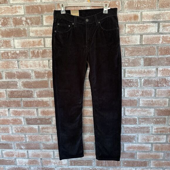 NWT Levi’s Straight Corduroy Jeans Pants Size 27 x 30 Black - Picture 1 of 9